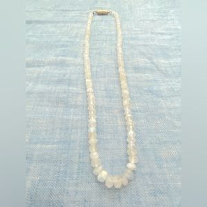 White quartz or moonstone necklace
